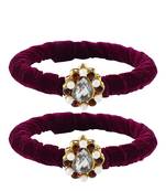 Brass And Acrylic Bangles Color-Dark Purple