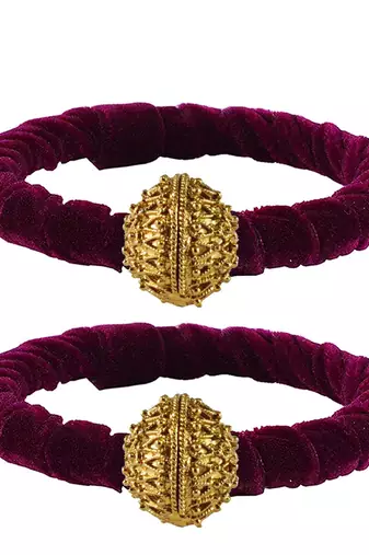 Brass And Acrylic Bangles Color-Dark Purple