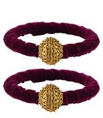 Brass And Acrylic Bangles Color-Dark Purple