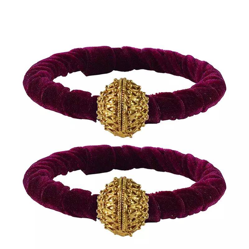 Brass And Acrylic Bangles Color-Dark Purple