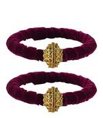 Brass And Acrylic Bangles Color-Dark Purple