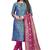 Blue Jacquard Banarasi Silk Un Stitched  top & bottom with dupatta