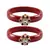 Brass And Acrylic Bangles Color-Red