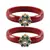 Brass And Acrylic Bangles Color-Red