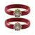Brass And Acrylic Bangles Color-Red