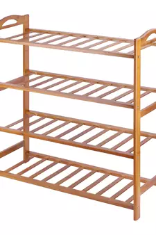 NFI essentials 4 Tier Bamboo Wood Shoe Rack Slipper Stand Shelf Organizer for Shoe Stand Utility Racks (4 Layer)