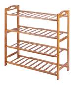 NFI essentials 4 Tier Bamboo Wood Shoe Rack Slipper Stand Shelf Organizer for Shoe Stand Utility Racks (4 Layer)