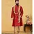 red Silk plain stitched kurta & pajama with stole