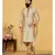 white Silk plain stitched kurta & pajama with stole