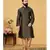 black Silk plain stitched kurta & pajama with stole
