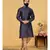black Silk plain stitched kurta & pajama with stole
