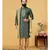 green Silk plain stitched kurta & pajama with stole