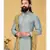 grey Silk plain stitched kurta & pajama with stole