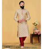 multicolor Silk plain stitched kurta & pajama with stole