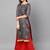 Grey Embroidered Cotton Unstitched Salwar- Kameez With Dupatta
