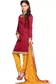 Maroon embroidered chanderi salwar