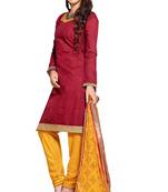 Maroon embroidered chanderi salwar