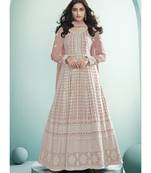 peach georgette semi stitched wedding top & Bottom  and Dupatta