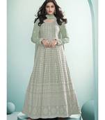 green georgette semi stitched wedding top & Bottom  and Dupatta