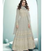 grey georgette semi stitched wedding top & Bottom  and Dupatta