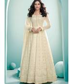white georgette semi stitched wedding top & Bottom  and Dupatta