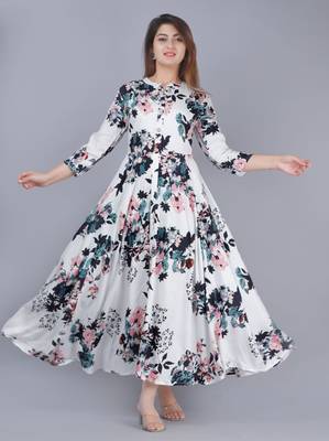 Attractive Woman Rayon Printed  Gown 1