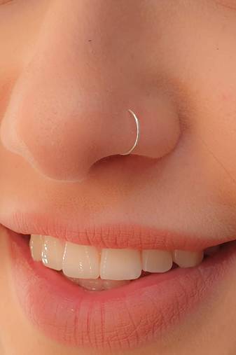 COMBO of 2 Circular Silver Designer Nose Ring