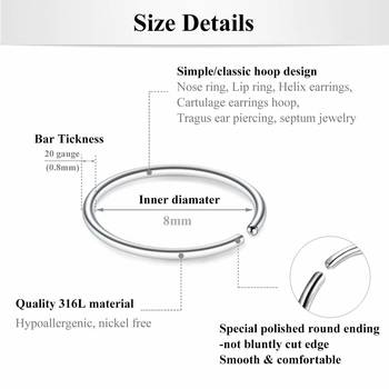 COMBO of 2 Circular Silver Designer Nose Ring 4