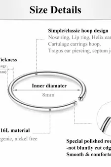 COMBO of 2 Circular Silver Designer Nose Ring