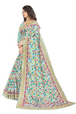 Green Manipuri Silk with blouse piece 2