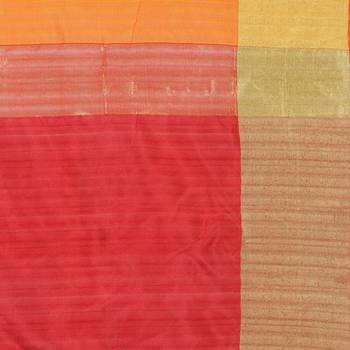 Blue woven cotton silk saree with blouse 4