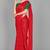 Red plain satin saree with blouse