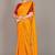Yellow plain satin saree with blouse