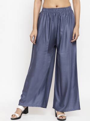 Multicolor plain rayon palazzo-pants 3
