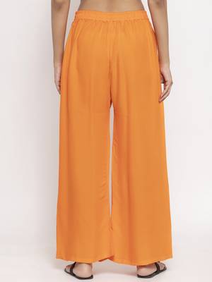 Multicolor plain rayon palazzo-pants 4