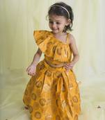 Saka Designs Mustard & Gold Lehenga Choli For Girls | Ethnic Wear For Kids