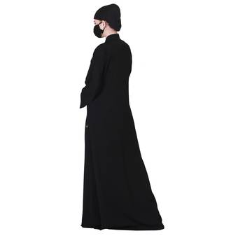 Front Open Abaya With Handwork Embellishments And A Matching Hijab. 4