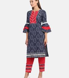 INDIGO PRINTED KURTA WITH PANT