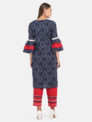 Indigo Printed Kurta With Pant 3