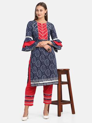 Indigo Printed Kurta With Pant 1