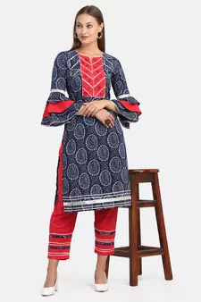 INDIGO PRINTED KURTA WITH PANT