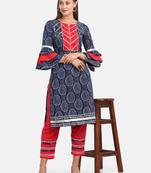 Indigo Printed Kurta With Pant