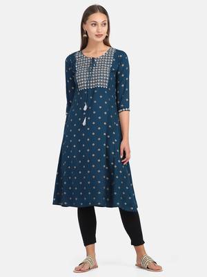 Blue Printed Kurta 1
