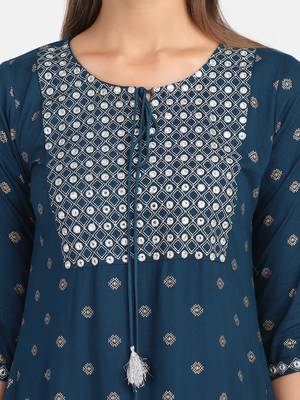 Blue Printed Kurta 5