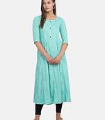 SEA GREEN PRINTED DRESS