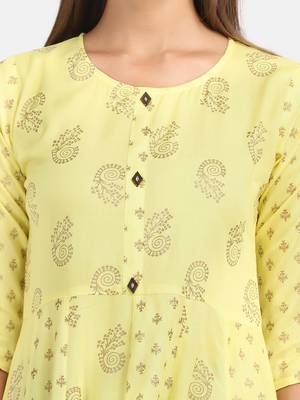 Yellow Printed Dress 5