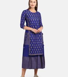 ROYAL BLUE PRINTED KURTA