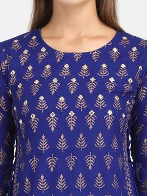 Royal Blue Printed Kurta 5