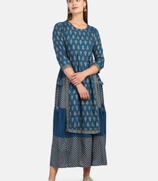 BLUE PRINTED KURTA