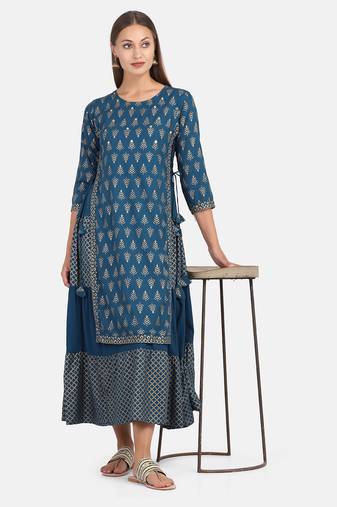 BLUE PRINTED KURTA